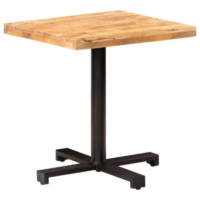Table de bistro Carrée 70x70x75 cm Bois de manguier brut – Image 8