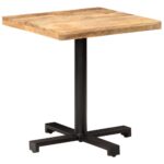Table de bistro Carrée 70x70x75 cm Bois de manguier brut – Image 9