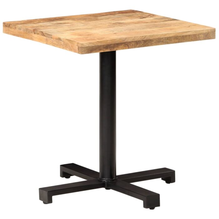 Table de bistro Carrée 70x70x75 cm Bois de manguier brut – Image 9