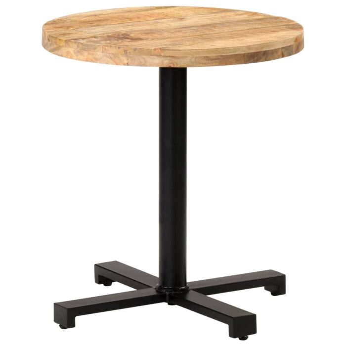 Table de bistro Ronde Ø70x75 cm Bois de manguier brut – Image 1