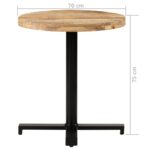 Table de bistro Ronde Ø70x75 cm Bois de manguier brut – Image 5
