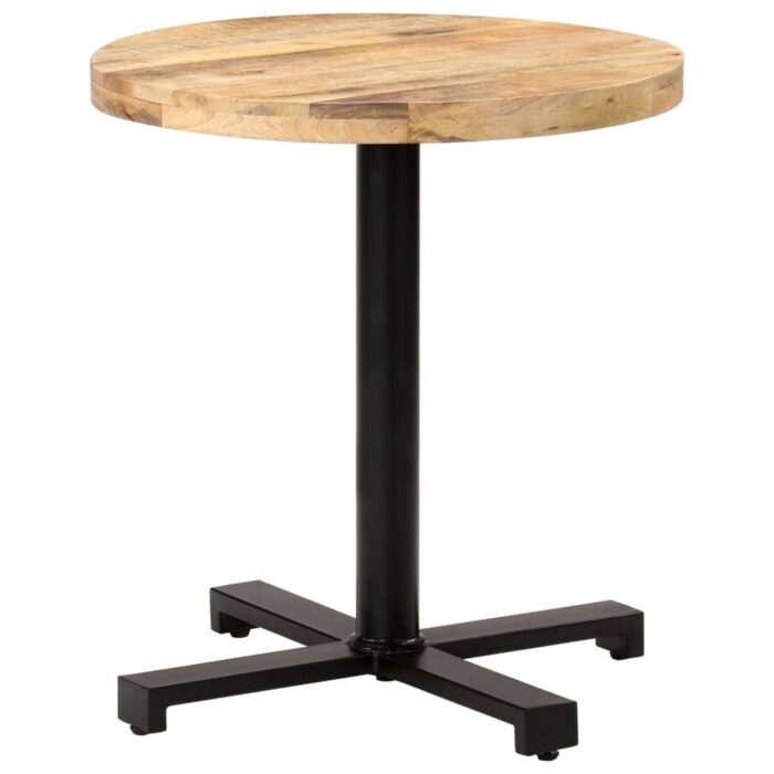 Table de bistro Ronde Ø70x75 cm Bois de manguier brut – Image 6
