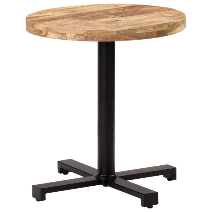 Table de bistro Ronde Ø70x75 cm Bois de manguier brut – Image 8