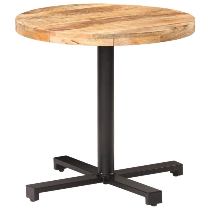 Table de bistro Ronde Ø80x75 cm Bois de manguier brut – Image 1