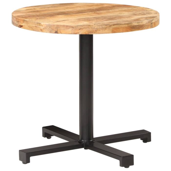 Table de bistro Ronde Ø80x75 cm Bois de manguier brut – Image 7