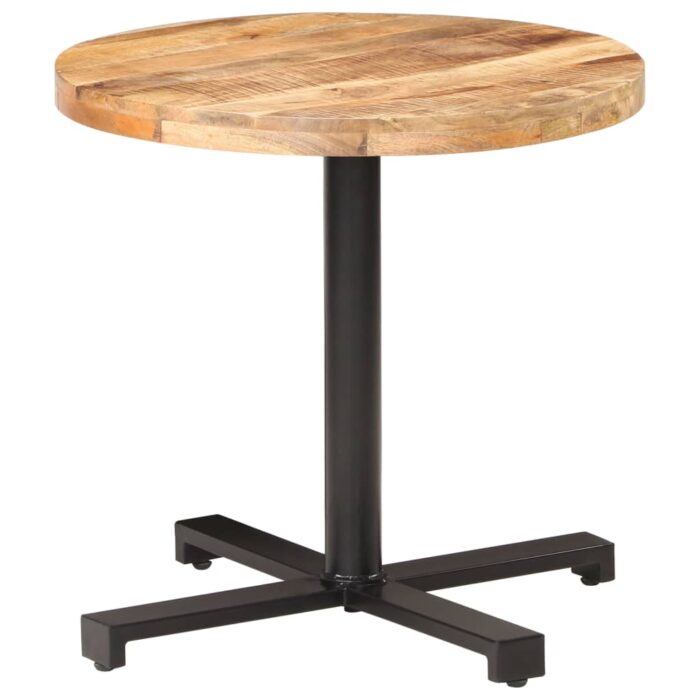 Table de bistro Ronde Ø80x75 cm Bois de manguier brut – Image 8