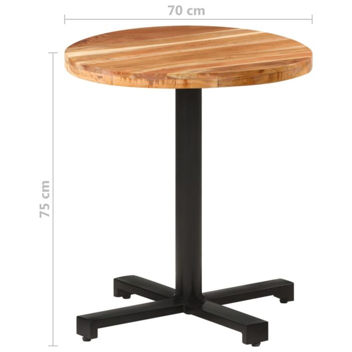 Table de bistro Ronde Ø70x75 cm Bois d'acacia massif – Image 5