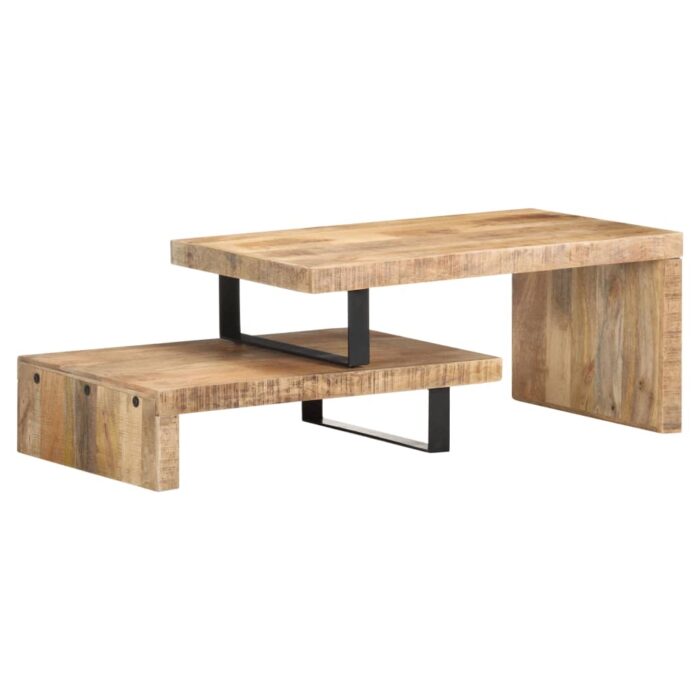 Ensemble de table basse 2 pcs Bois de manguier massif – Image 11