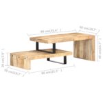 Ensemble de table basse 2 pcs Bois de manguier massif – Image 7