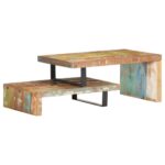 Ensemble de table basse 2 pcs Bois de récupération massif – Image 10