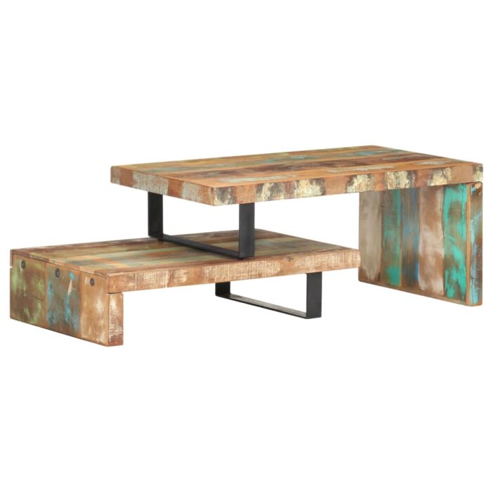 Ensemble de table basse 2 pcs Bois de récupération massif – Image 11