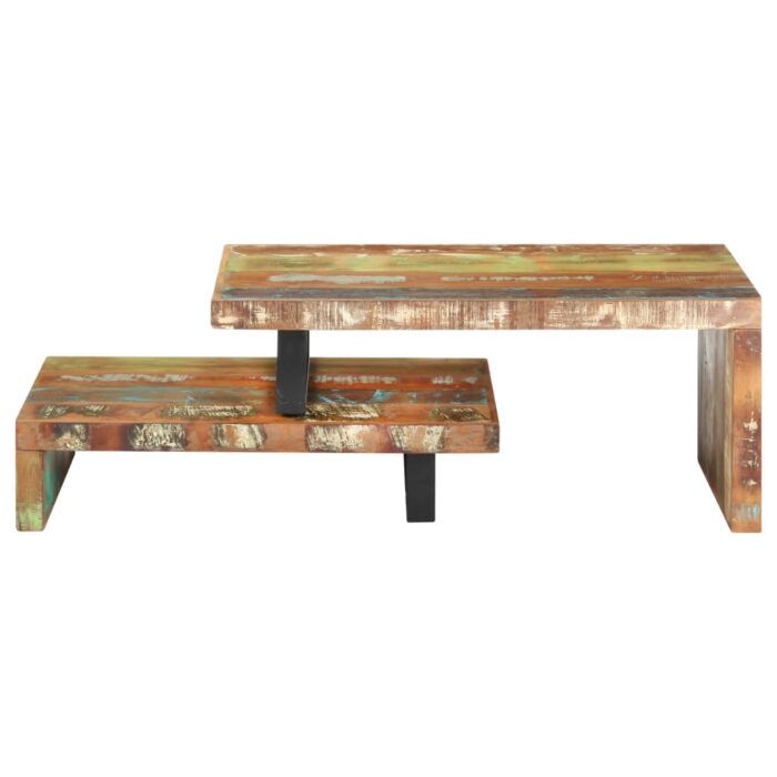 Ensemble de table basse 2 pcs Bois de récupération massif – Image 3