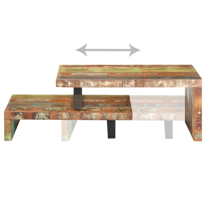 Ensemble de table basse 2 pcs Bois de récupération massif – Image 4
