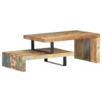 Ensemble de table basse 2 pcs Bois de récupération massif – Image 8