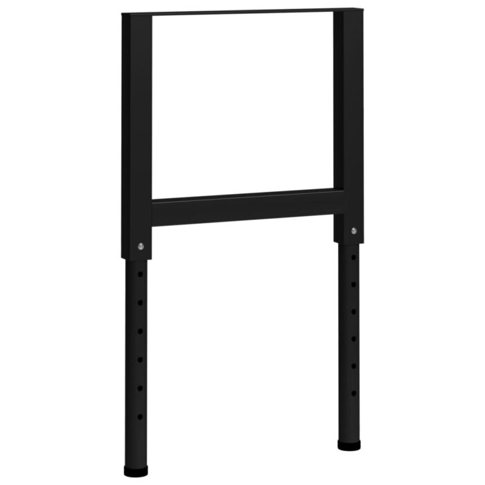 Cadres d'établi réglables 2 pcs Métal 55x(69-95,5) cm Noir – Image 2