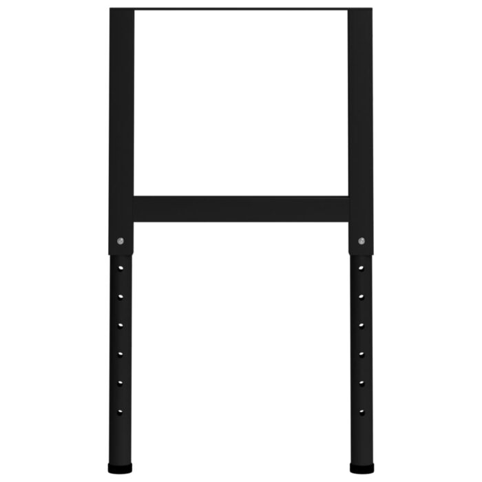 Cadres d'établi réglables 2 pcs Métal 55x(69-95,5) cm Noir – Image 3