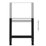 Cadres d'établi réglables 2 pcs Métal 55x(69-95,5) cm Noir – Image 4