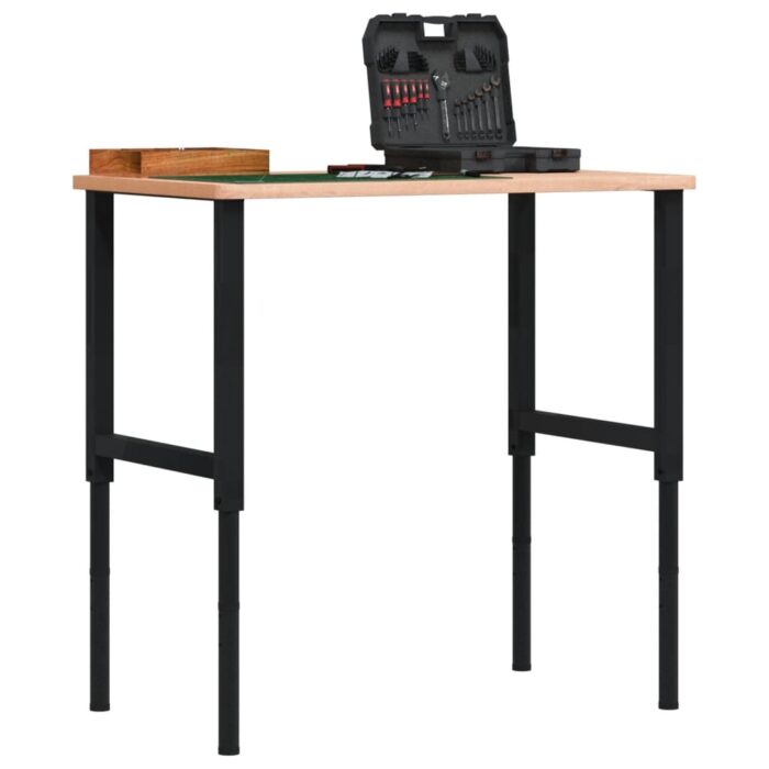 Cadres d'établi réglables 2 pcs Métal 55x(69-95,5) cm Noir – Image 1