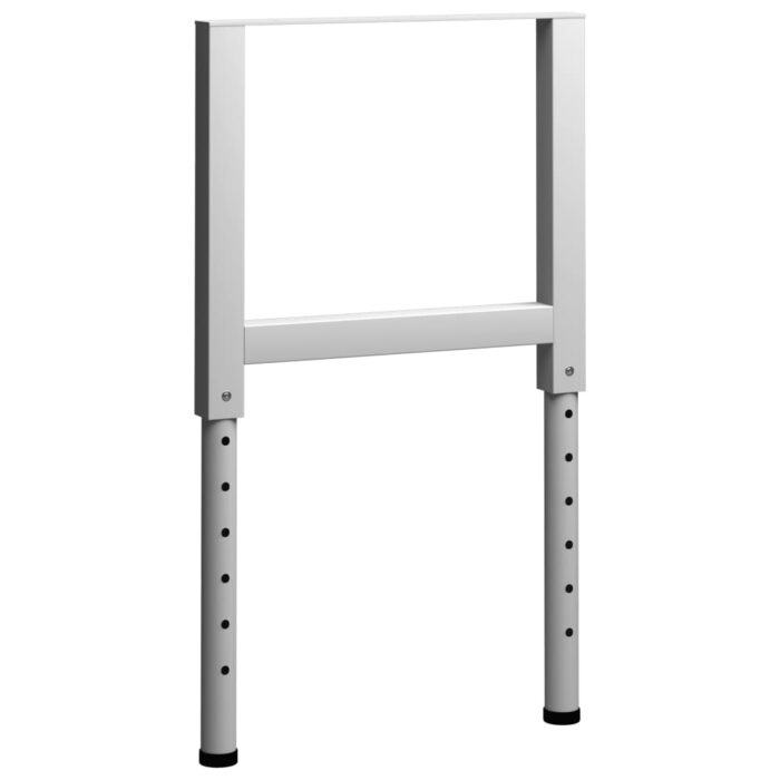 Cadres d'établi réglables 2 pcs Métal 55x(69-95,5) cm Gris – Image 2