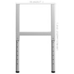 Cadres d'établi réglables 2 pcs Métal 55x(69-95,5) cm Gris – Image 8
