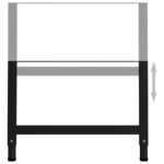 Cadres d'établi réglables 2 pcs Métal 85x(69-95,5) cm Noir – Image 3