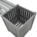 Banc de jardin avec 2 jardinières 150 cm bois d'acacia gris – Image 3