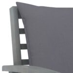 Chaises de jardin lot de 2 avec coussins gris foncé Bois acacia – Image 4