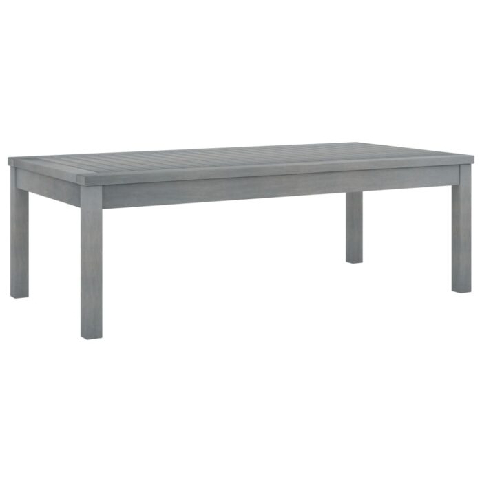 Table basse 100x50x33 cm Gris Bois d'acacia solide – Image 1