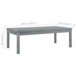 Table basse 100x50x33 cm Gris Bois d'acacia solide – Image 5