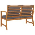 Banc de jardin 120cm et coussin gris foncé Bois solide d'acacia – Image 3