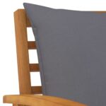 Banc de jardin 120cm et coussin gris foncé Bois solide d'acacia – Image 4