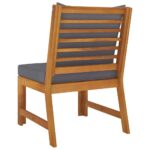 Salon de jardin 3pcs et coussin gris foncé Bois d'acacia solide – Image 10