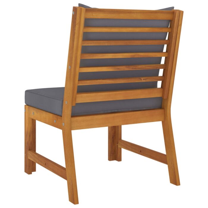 Salon de jardin 3pcs et coussin gris foncé Bois d'acacia solide – Image 10