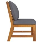 Salon de jardin 3pcs et coussin gris foncé Bois d'acacia solide – Image 9