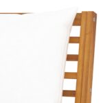 Banc de jardin 114,5 cm avec coussin crème Bois solide d'acacia – Image 4