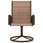 Chaises pivotantes de jardin lot de 2 Textilène et acier Marron – Image 2