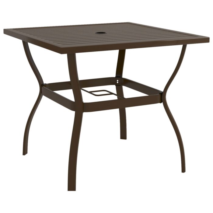 Table de jardin Marron 81,5x81,5x72 cm Acier – Image 1
