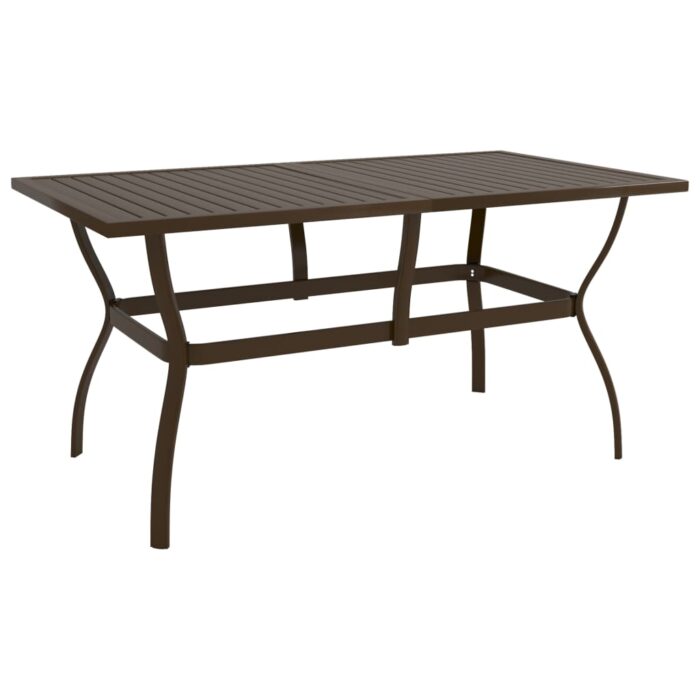 Table de jardin Marron 140x80x72 cm Acier – Image 1