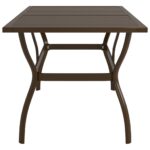 Table de jardin Marron 140x80x72 cm Acier – Image 2