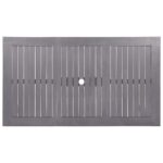 Table de jardin Délavage gris 140x80x74 cm Bois d'acacia massif – Image 3