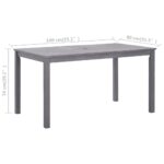 Table de jardin Délavage gris 140x80x74 cm Bois d'acacia massif – Image 5