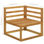 Ensemble de canapés 2pcs avec coussins gris foncé Acacia solide – Image 10