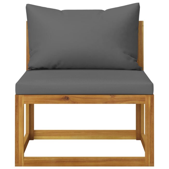 VXL8720286114315_g_en_hd_6.jpg Ensemble de canapés 2pcs avec coussins gris foncé Acacia solide – Image 6