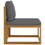Ensemble de canapés 2pcs avec coussins gris foncé Acacia solide – Image 7