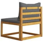 Ensemble de canapés 2pcs avec coussins gris foncé Acacia solide – Image 8