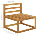 Ensemble de canapés 2pcs avec coussins gris foncé Acacia solide – Image 9