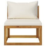 Salon de jardin 2 pcs avec coussin Bois d'acacia solide – Image 2