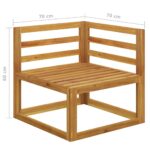 Canapé d'angle sectionnel et coussin blanc crème Bois d'acacia – Image 4