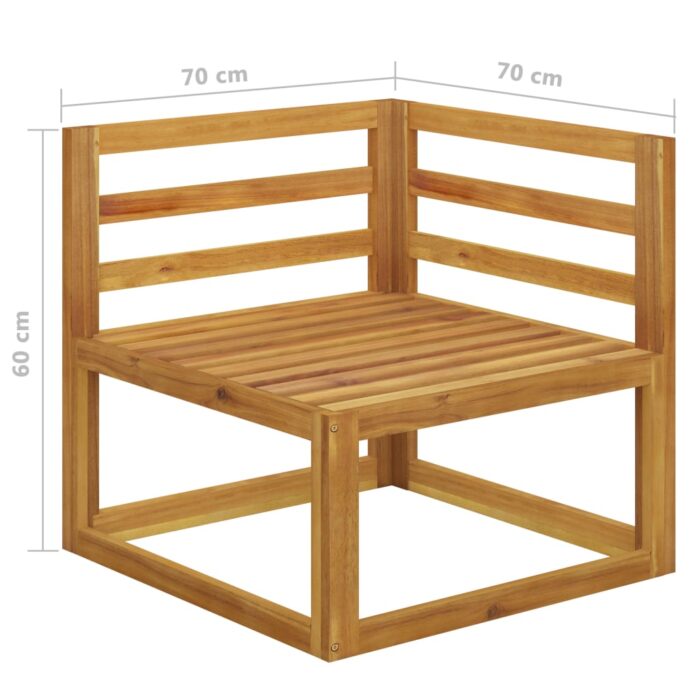 Canapé d'angle sectionnel et coussin blanc crème Bois d'acacia – Image 4