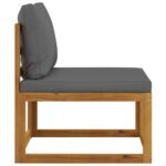 Canapé central sectionnel avec coussin gris foncé Bois d'acacia – Image 2